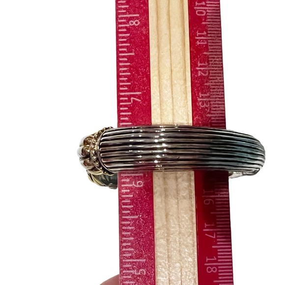 Hinged Cuff Bracelet Renaissance Medieval Revival Jewelry Chuncky Heavy - Picture 8 of 9